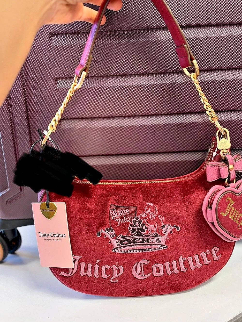 Juicy Couture Juicy Crown Shoulder Bag Red & Pink NWT